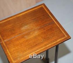 Tall Single Georgian Side Table In Mahogany With Box Wood Inlay Lamp Wine End