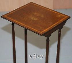 Tall Single Georgian Side Table In Mahogany With Box Wood Inlay Lamp Wine End