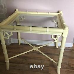 Thomasville Allegro FRETWORK FAUX BAMBOO Chippendale Side End Table Vintage