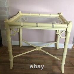 Thomasville Allegro FRETWORK FAUX BAMBOO Chippendale Side End Table Vintage