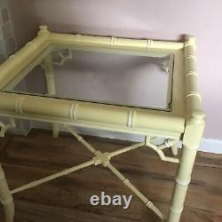 Thomasville Allegro FRETWORK FAUX BAMBOO Chippendale Side End Table Vintage