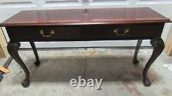 Thomasville Chippendale Mahogany Sofa Table Console Claw Foot