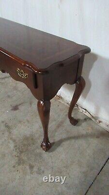 Thomasville Mahogany Console Sofa Table With Drawer Chippendale Claw Feet