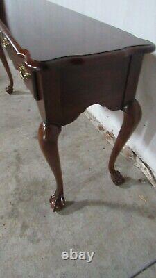 Thomasville Mahogany Console Sofa Table With Drawer Chippendale Claw Feet