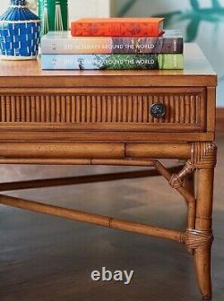 Tommy Bahama Chippendale Coastal Style Rattan Coffee Table