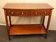 Tradition House Cherry Inlaid Console Table Chippendale Style Server Two Drawers