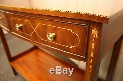 Tradition House Cherry Inlaid Console Table Chippendale Style Server Two Drawers