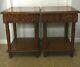 Unique Pair Chinese Chippendale Carved Wood Night Stand, End Side Table L@@k
