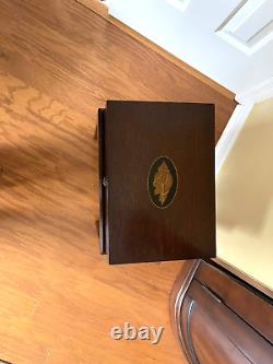 VTG Beautiful Mahogany English Regency Style Document Box on Stand/Table-NICE