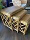 Vtg Chippendale Style Bamboo Rattan Nesting Tables Set Of 3 Euc Palm Beach