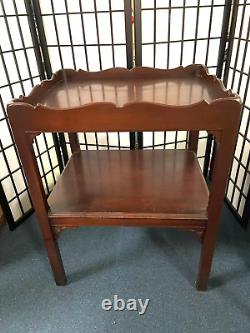 VTG MAHOGANY CHIPPENDALE PIECRUST TWO TIER TABLE Local Pick Up NORTH CAROLINA