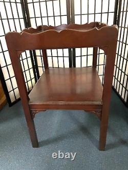 VTG MAHOGANY CHIPPENDALE PIECRUST TWO TIER TABLE Local Pick Up NORTH CAROLINA