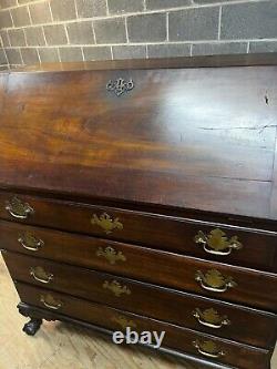 Very Good Chippendale Walnut Slant LID Desk Claw & Ball Foot Small Antique