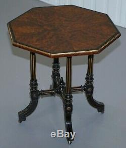 Very Rare Gillow & Co 1852-1857 Aesthetic Movement Amboyna Ebonised Side Table