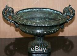 Very Rare Solid Marble & Bronze Console Table With Semi Nude Women As Supports