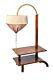 Very Rare Walnut Art Deco Large Side Table With Built In Height Adjustable Light