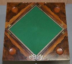 Victorian Mahogany Games Envelope Rosewood Table Circa 1880 Unfolds Extends