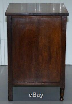 Victorian Rosewood Marquetry Inlaid Side Lamp Wine End Table Cabinet Cupboard