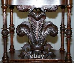 Victorian Walnut Prince Of Wales Feathers Writing Table Desk Oxblood Leather