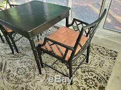 Vintage 2 Chinese Chippendale Chairs With Matching Table