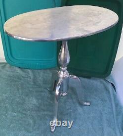 Vintage ALUMINUM Chippendale COFFEE END TABLE Steampunk Mid-Century modern art