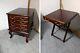 Vintage Allen Classics Mahogany Cabinet W 4 Folding Tv Tray Tables Chippendale