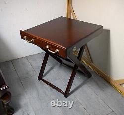 Vintage Allen Classics Mahogany Cabinet w 4 Folding TV Tray Tables Chippendale