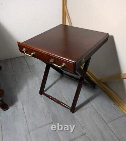 Vintage Allen Classics Mahogany Cabinet w 4 Folding TV Tray Tables Chippendale