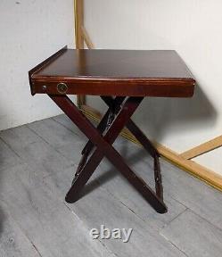 Vintage Allen Classics Mahogany Cabinet w 4 Folding TV Tray Tables Chippendale