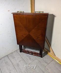 Vintage Allen Classics Mahogany Cabinet w 4 Folding TV Tray Tables Chippendale