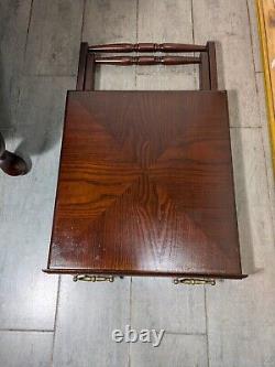 Vintage Allen Classics Mahogany Cabinet w 4 Folding TV Tray Tables Chippendale