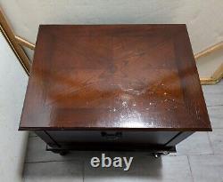 Vintage Allen Classics Mahogany Cabinet w 4 Folding TV Tray Tables Chippendale