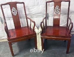 Vintage Arm Chairs Chinese Chippendale Asian Theme Dragon carved Rosewood