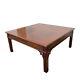 Vintage Baker Furniture Chippendale Flame Mahogany Square Coffee Cocktail Table