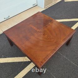 Vintage BAKER FURNITURE Chippendale Flame Mahogany Square Coffee Cocktail Table