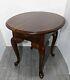 Vintage Broyhill Round Oval Queen Anne End Table Solid Cherry Wood Chippendale