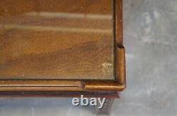 Vintage Baker Chinese Chippendale Mahogany Carved Square End Table Glass Top 26