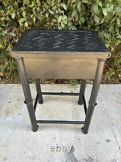 Vintage Bamboo Chippendale Side Table 27 Inch Tall Plant Stand End Table