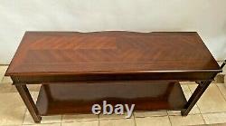 Vintage Bassett Sofa Console Table Drawer Bottom shelf Chinese Chippendale