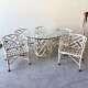 Vintage Boho Chic Bamboo Rattan Chippendale Dining Set By Henry Link 5 Chairs