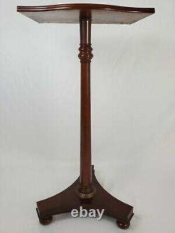 Vintage Bombay Pedestal Accent Hall Table Library Stand Neo-Classic Chippendale