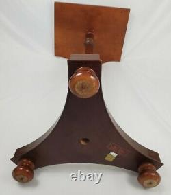 Vintage Bombay Pedestal Accent Hall Table Library Stand Neo-Classic Chippendale
