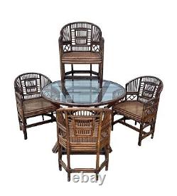 Vintage Brighton Pavilion Pavilion Chinese Chippendale Bamboo Table & 4 Chairs