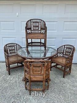 Vintage Brighton Pavilion Pavilion Chinese Chippendale Bamboo Table & 4 Chairs