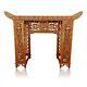 Vintage Carved Bamboo Chinese Chippendale Pagoda Console Fretwork Altar Table