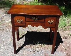 Vintage Cherry Chippendale Style Petite Console Hall Table Lowboy Dressing Chest