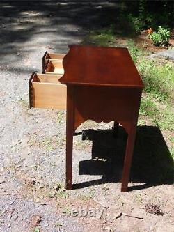 Vintage Cherry Chippendale Style Petite Console Hall Table Lowboy Dressing Chest