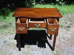 Vintage Cherry Chippendale Style Petite Console Hall Table Lowboy Dressing Chest