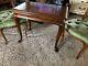 Vintage Cherry Wood Tea Table With Pullout Trays Queen Anne Chippendale 1970