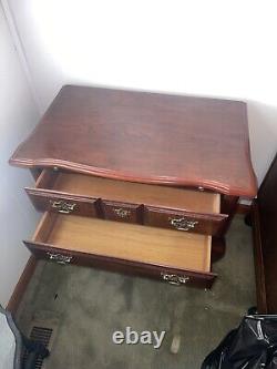 Vintage Chippendale Cherry End Side Table, With Slid out